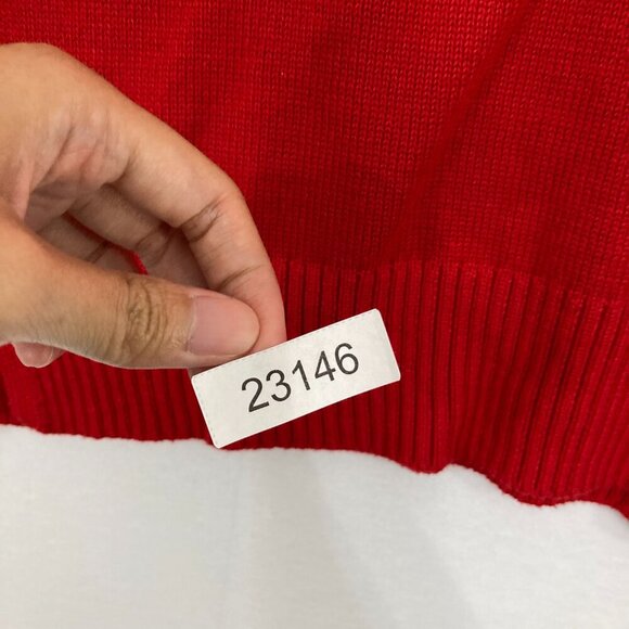 Charter Club size XL Red Black Crew Neck Dog Print Long Sleeve Casual Sweater - Picture 9 of 9